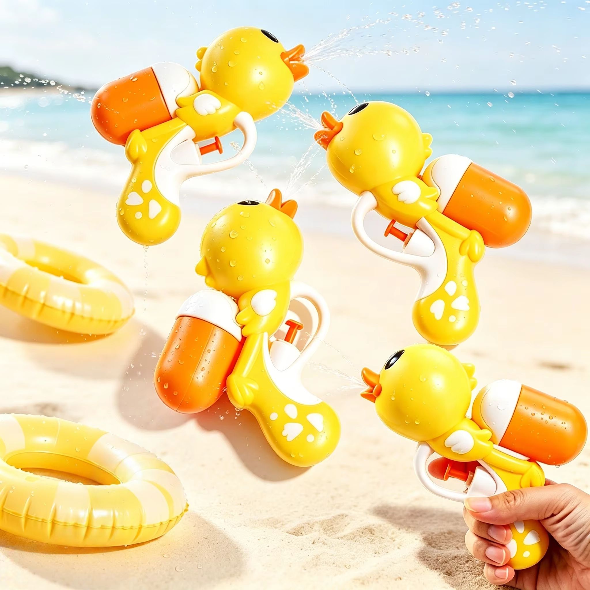 Party Games Group For Adults - 귀여운 노란 오리 물총 장난감 만화