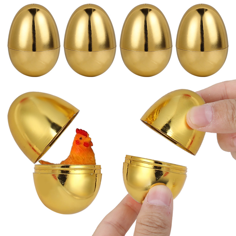 Party Games Egg - 6개입 황금 부활절 달걀 플라스틱 선물
