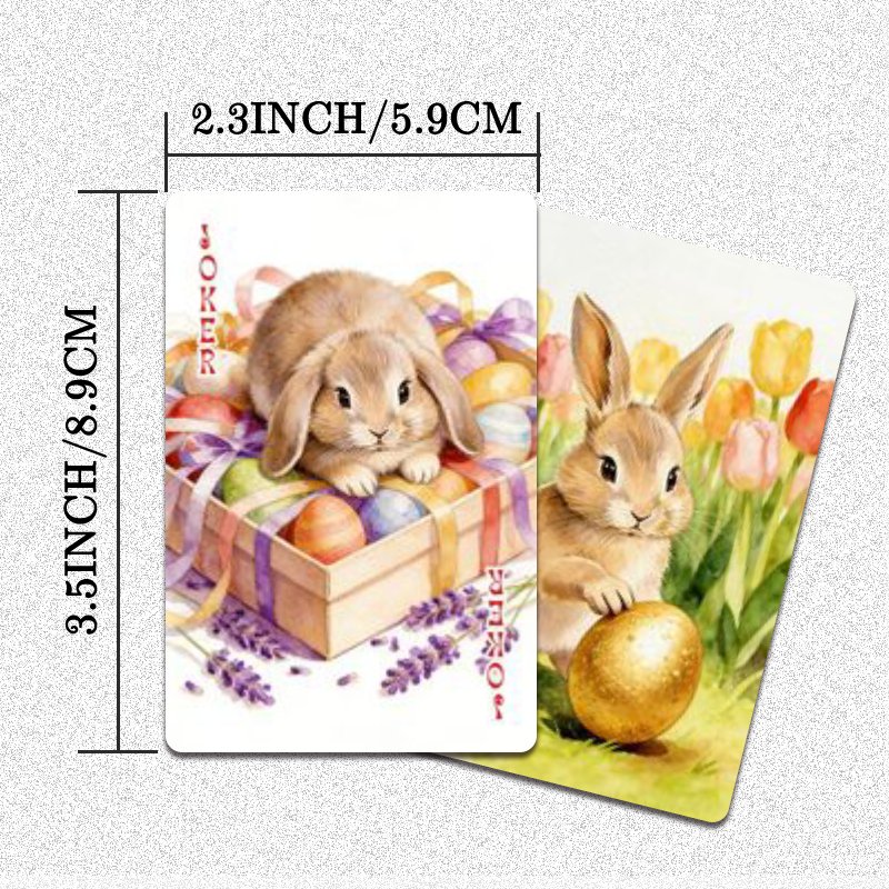 Party Games Bunny - 성인용 표준 카드 54장, 카나스타용 카드