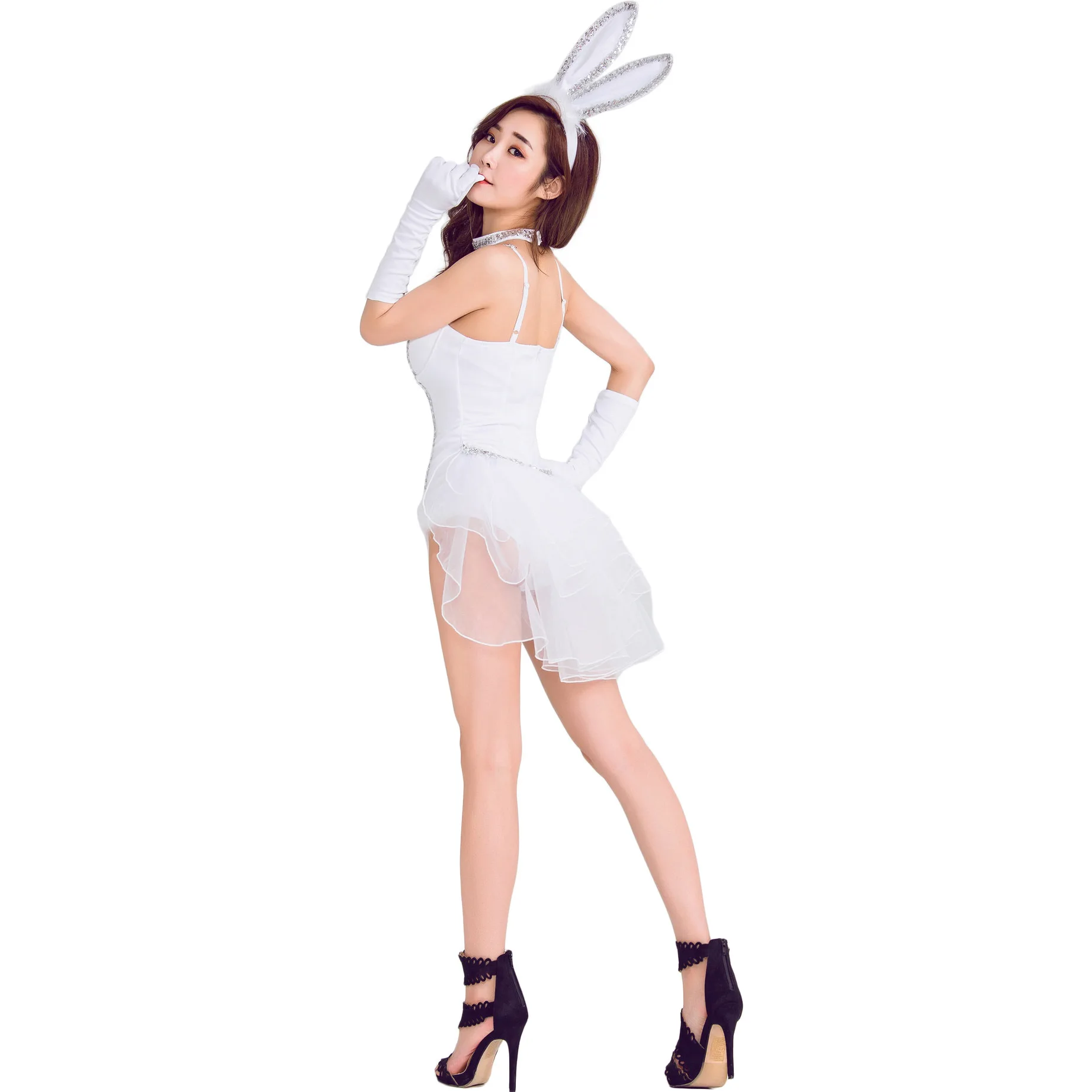 흰색 섹시 턱시도 바니걸 코스튬 여성용 토끼 바디수트  - Party Games Bunny 리뷰 및 가격