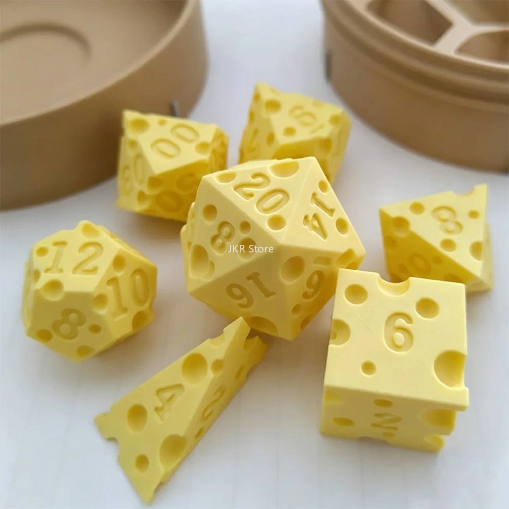 3D 프린팅 치즈 모양 주사위 세트 (D4, D20 포 - Party Games At Wedding 리뷰 및 가격
