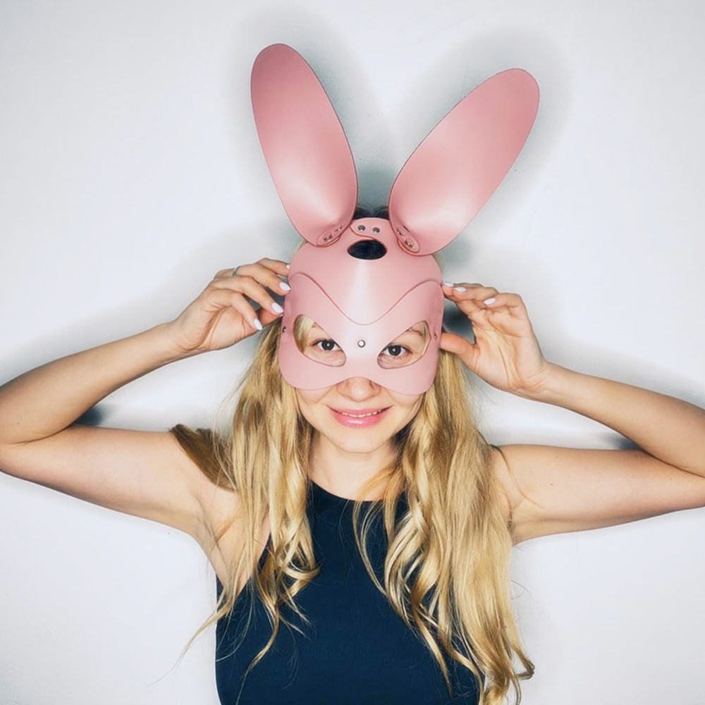 토끼 마스크 여성용 핑크 PU 가죽 코스프레 의상 파티 - Party Games Bunny 리뷰 및 가격