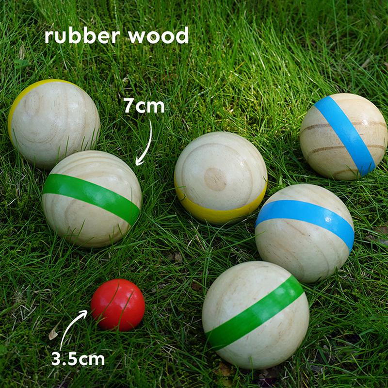 7Pcs 나무 보체 공 스포츠 놀이터 공 잔디밭 야외  - Bocce Ball Lawn 리뷰 및 가격