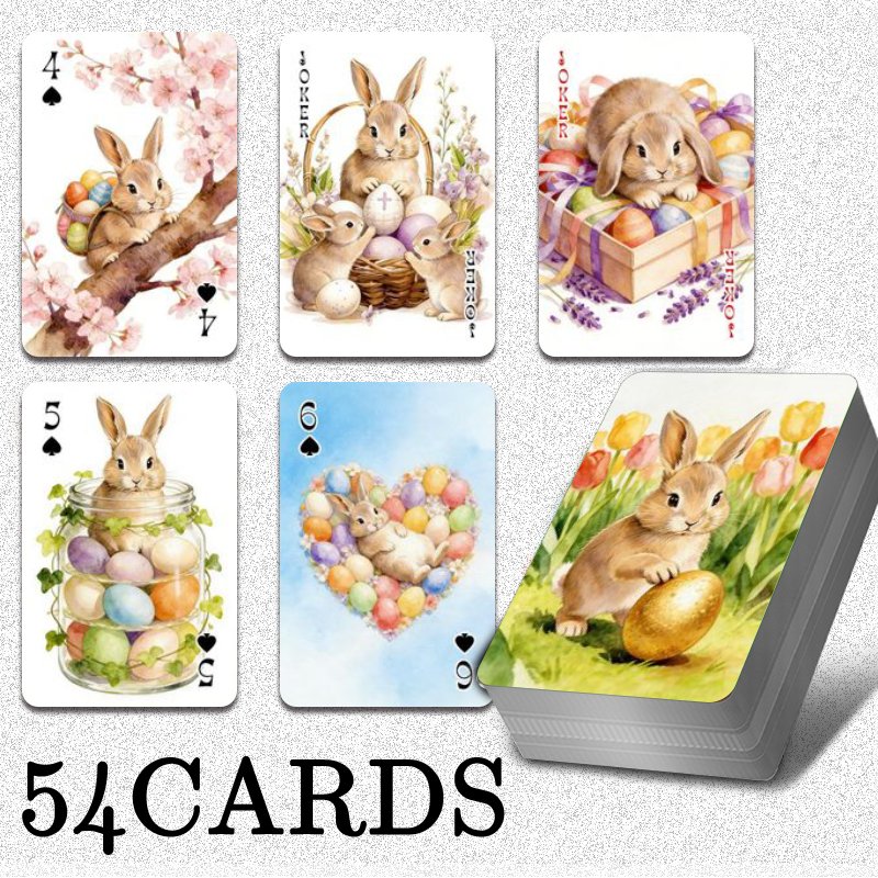성인용 표준 카드 54장, 카나스타용 카드 덱, 가족  - Party Games Bunny 리뷰 및 가격
