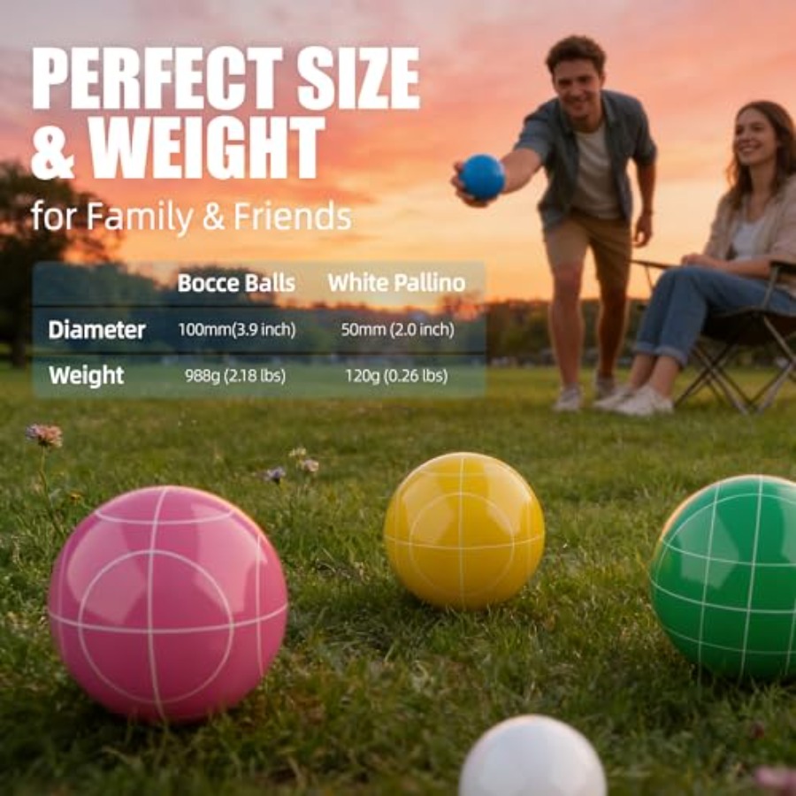 뒷마당 잔디밭 및 해변용 보체 볼 세트: 견고한 레진  - Bocce Ball Lawn 리뷰 및 가격