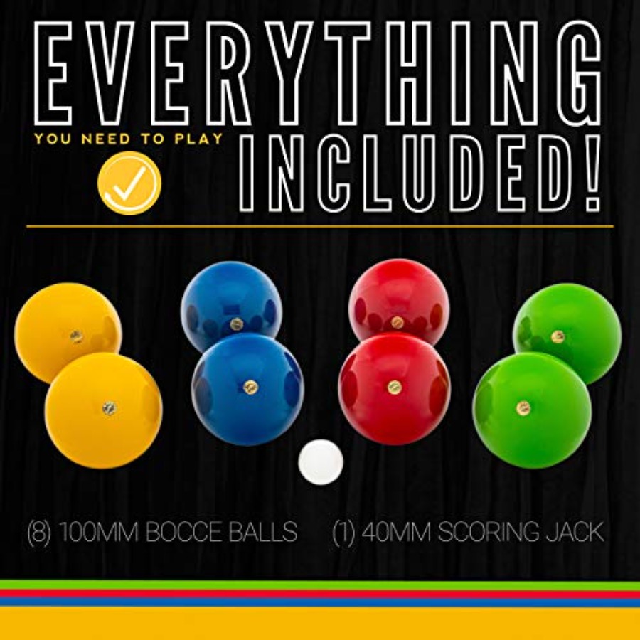 보체 볼 세트 8개 나무 공과 1개의 팔리노, 해변,  - Bocce Ball Lawn 리뷰 및 가격